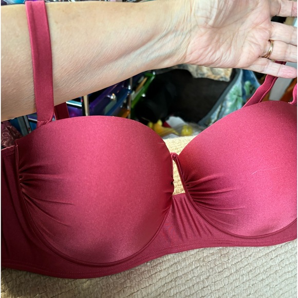 Coral Tropics by Apollo Swimwear Padded Molded Ruched Cups Underwire Swim Top 3X - Picture 1 of 6